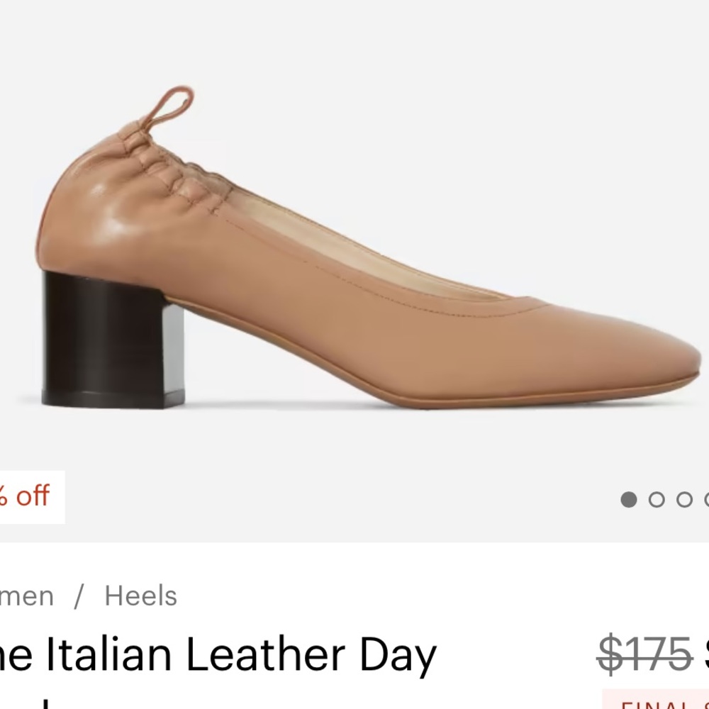 The Italian Leather Day Heel by Everlane in Pecan 8.5